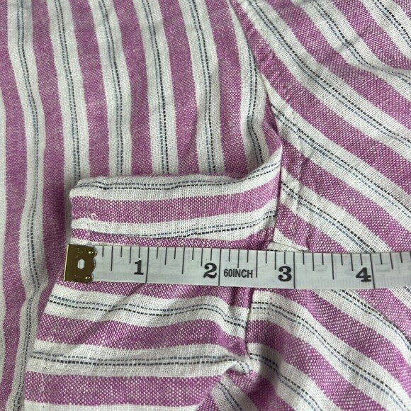 Universal Thread Shorts Women's Large Pink White Stripe Linen-Blend SHORTS - Picture 9 of 13